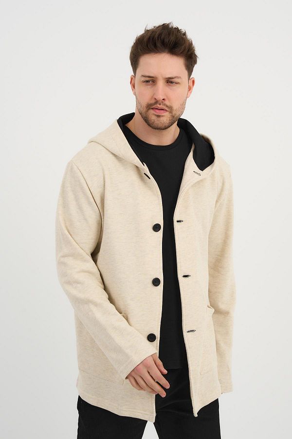 ALEXANDERGARDI-Buttoned Cardigan with Hood (E23-60703) 1