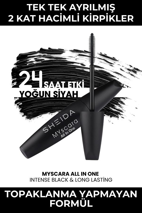Sheida-Extra Black Mascara Giving Intense Volume and Curl - Single Separating Special Head 1