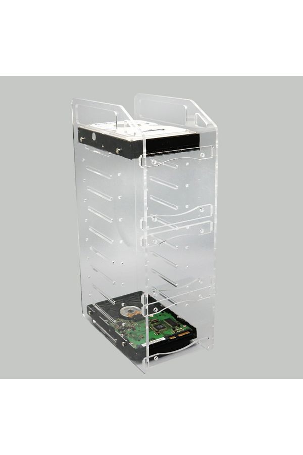 Ninth World-10 Bays No Fan New Diy Acrylic Hard Drive Bracket Transparent Hard Disk Shelf Desktop Computer Exter 1