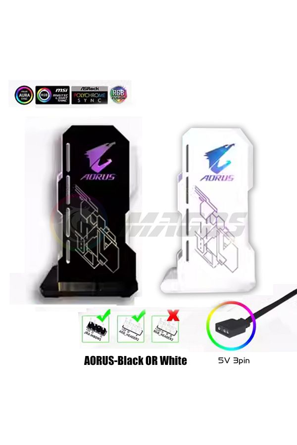 Flying Elephant-White Aorus 4090 Gpu Holder Jack Support 40 Series Vga Bracket Rgb Flow Msi Aorus Rog Tuf Belief Ani 1