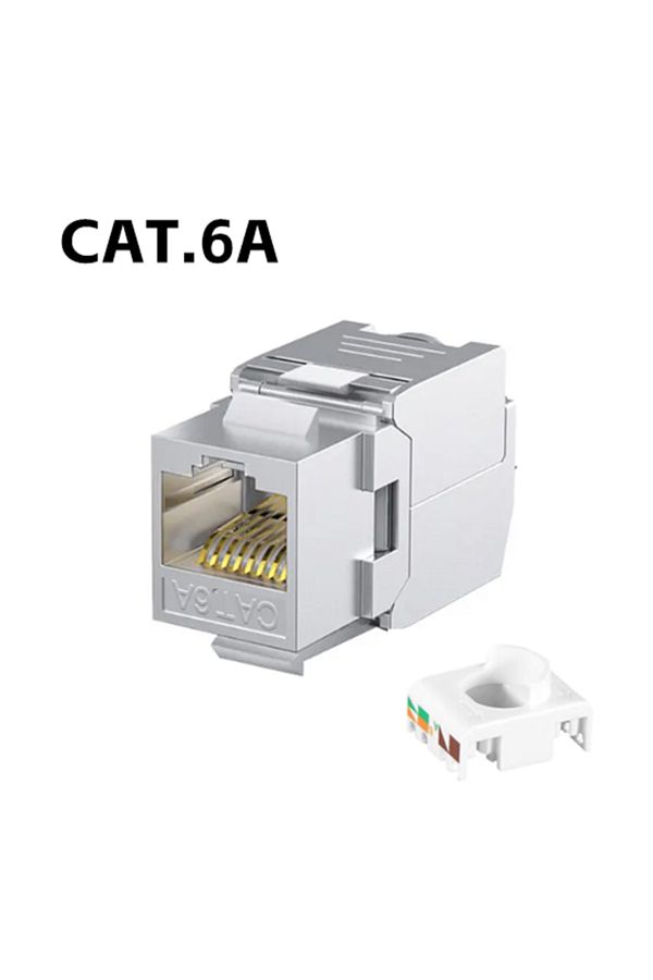 Choice-موصل وحدة FTP من سبيكة الزنك من Cat6a Rj45 و Cat6a Cat7 Rj45 Keystone مع فتحة محمية من نوع FTP ومدخل شبكة أيضًا 1