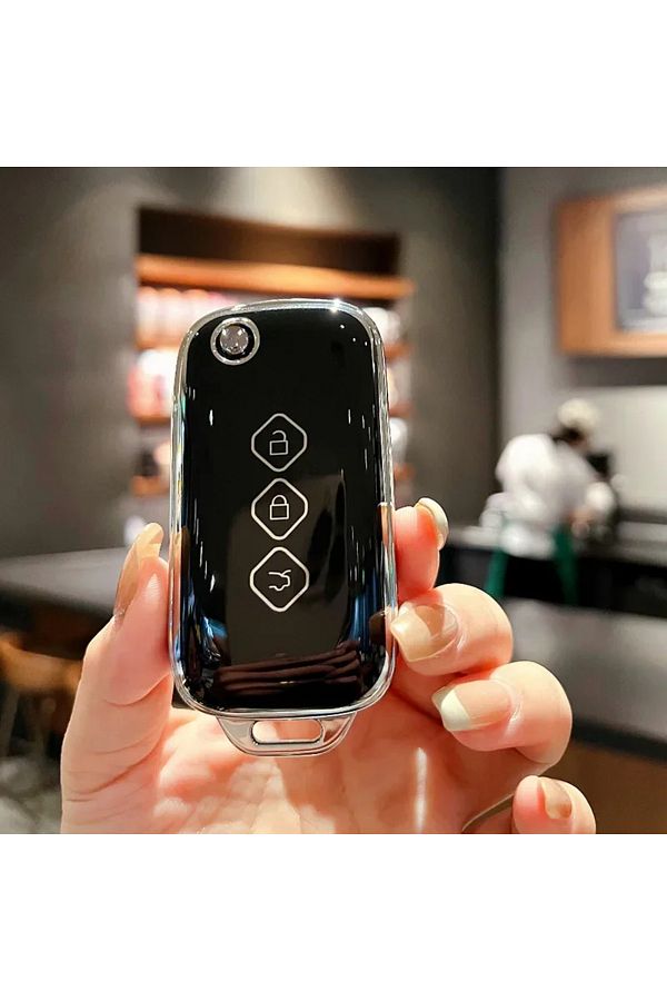 Choice-Black Tpu Car Remote Key Case Cover Shell Full Case For Wuling Capgemini 2020 Auto Interior Key Prot 1