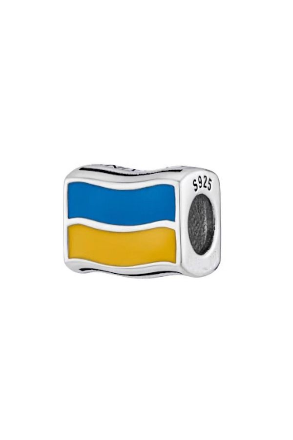Choice-B4250 Hot 925 Silver Plated Original Ukrainian Flag Pendant Dangle Bead Charms Fit European Bracelet 1