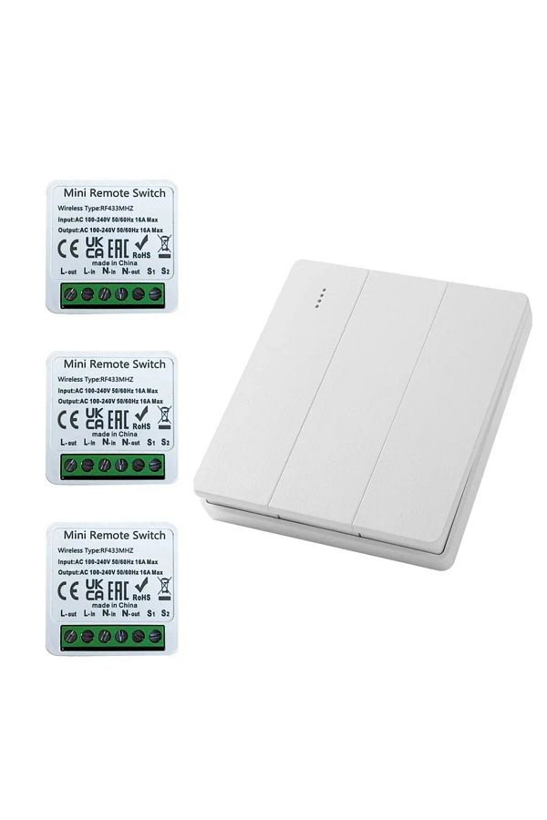 Choice-White Three Wireless Smart Switch Light 433mhz 1/2/3gang 86 Wall Panel Switch With Remote Control Mi 1