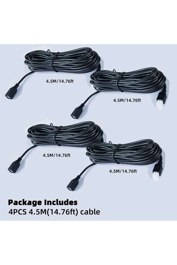 QXNY-4 PCS 2 Pin Parktronic Parking Sensors Extension Cable Cord for Car Reversing Parking Sensor Back... 1