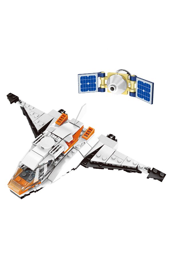 Choice-No Box Plastic Spaceship Model Building Miniature Satellite Space Shuttle Block With Action Figure K 1