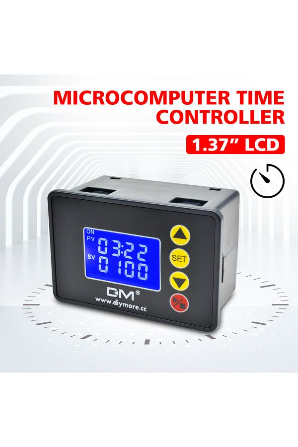 Choice-DC 12V240W DM-1.37 inch LCD Display Microcomputer Time Controller Digital Time Delay Relay DC 12V DC 1