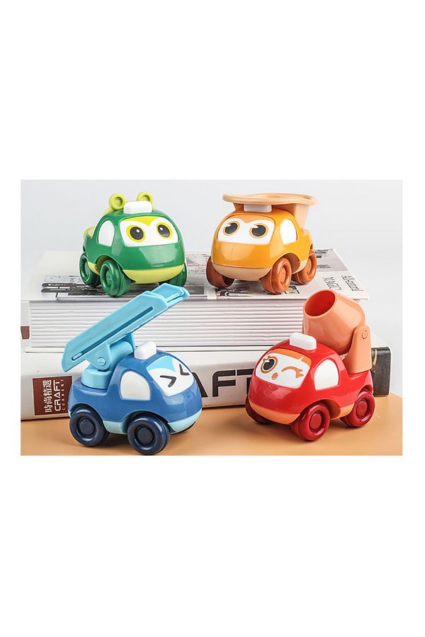 Choice-Random 2pcs Random 2pcs Cartoon Engineering Vehicles With Inertia Sliding Battery-free Fun Toy Perfe 1