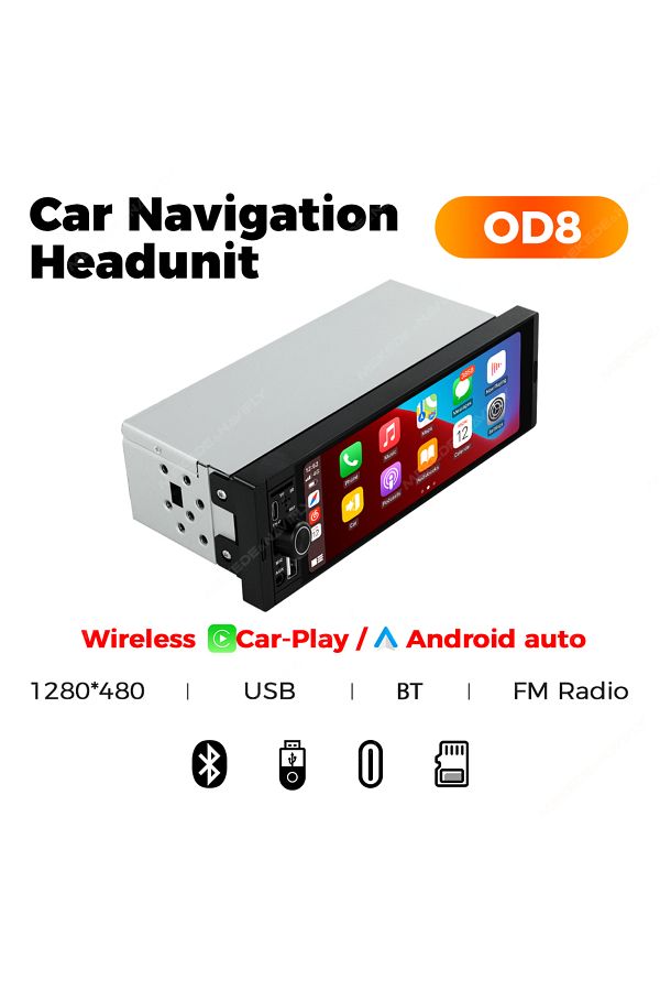 Choice-Od8 Wireless Cp Aa Navifly 6.86'' 1din Car Radio Multimedia Player Mp5 Fm Radio Wireless/wired Carpl 1