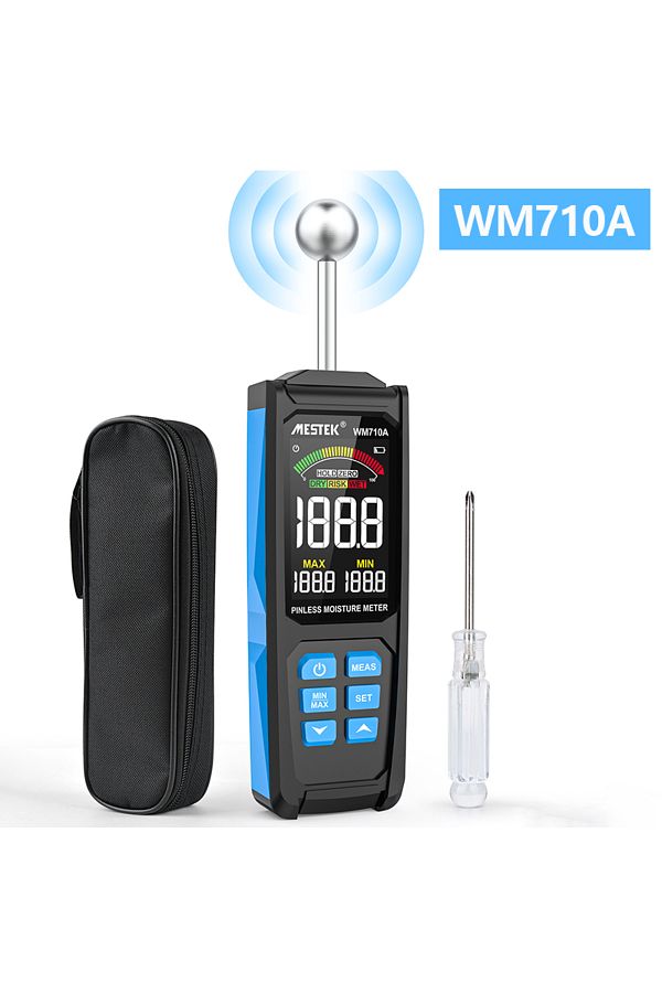 TELEHILL-جهاز قياس رطوبة الخشب الرقمي Wm710a بشاشة LCD وكاشف رطوبة الخشب غير المدمر ومقياس الرطوبة Humidi 1