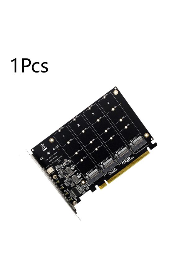 ALLOYSEED-1 قطعة 4 منافذ M.2 Nvme SSD إلى محول PCIe X16 بطاقة دعم 2230/2242/2260/2280 المضيف Contro 1