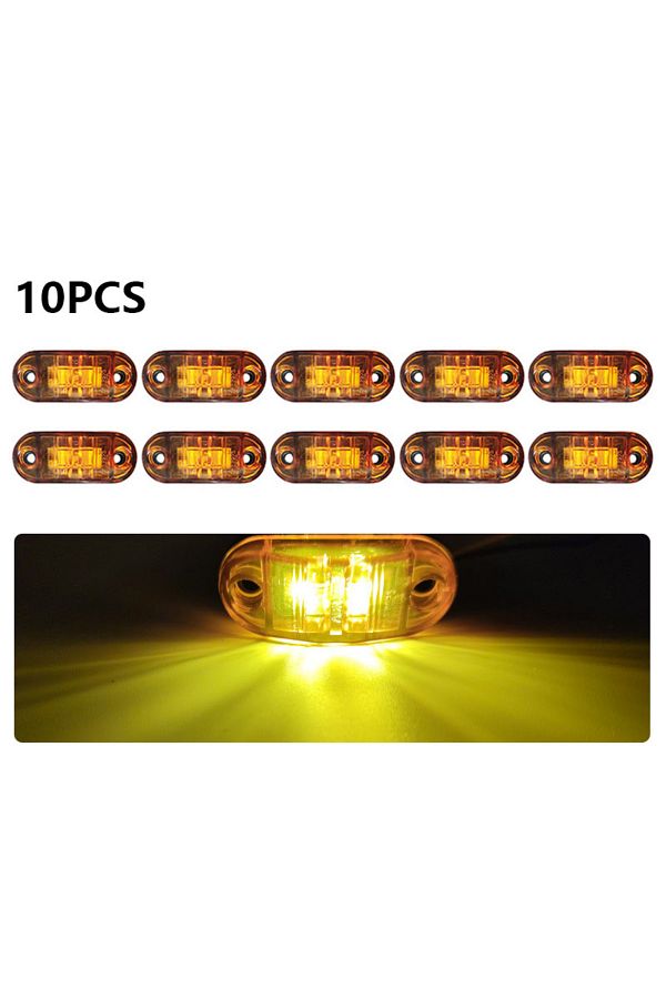 Choice-Yellow-10pcs 10pcs 12-24v Led Side Marker Car Lights Front Rear Clearance Indicator Lamp For Truck T 1