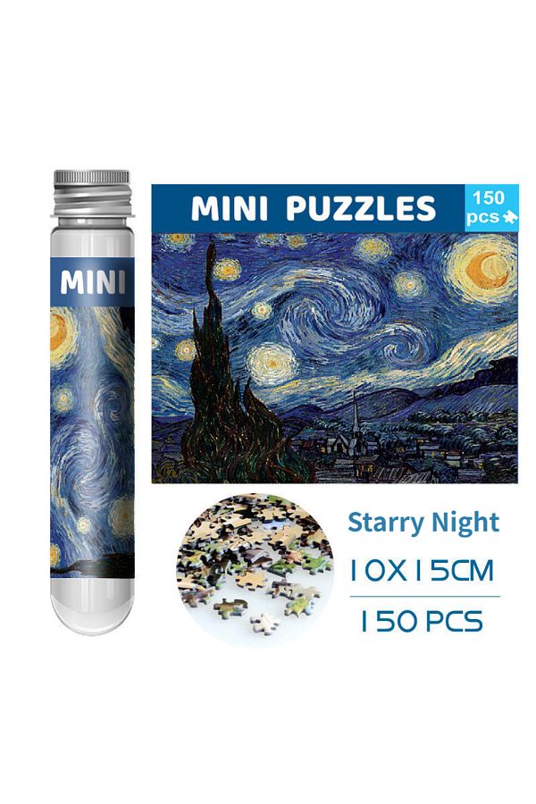 MaxRenard-C-016 150pcs Test Tube Jigsaw Puzzle Van Gogh Painting Puzzles With Puzzle Storage Tray Plastic Sort 1
