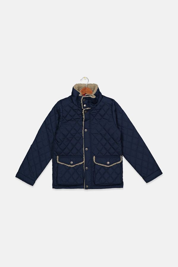 Vince Camuto-Kids Boy Quilted Long Sleeve Jacket, Navy  Blue 1