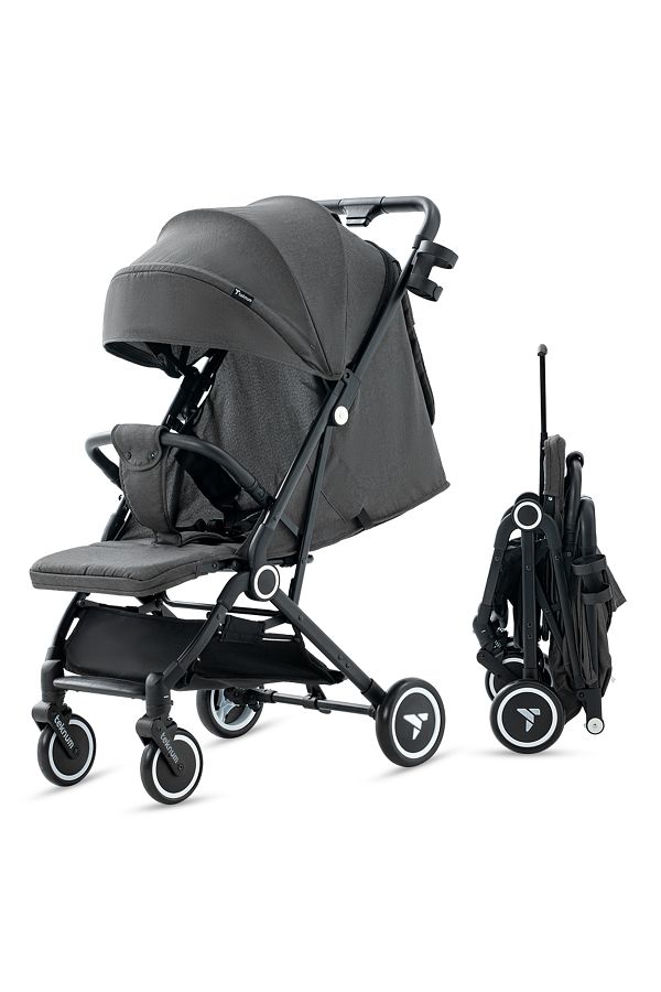 TEKNUM-TEKNUM Travel Cabin Stroller with Coffee Cup Holder-Slate Grey 1