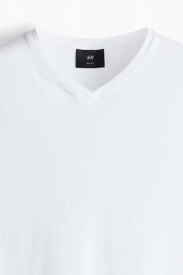 H&m Slim White Tee H&M 5-pack Slim Fit V-neck T-shirt- Trendyol