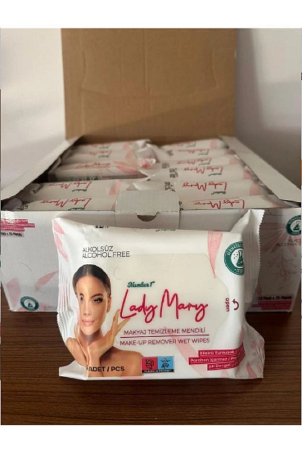 9Renk-Lady Mary 25 Pack No Alcohol Paraben Makeup Remover Wipes - Hypoallergenic (12 Pcs) 1