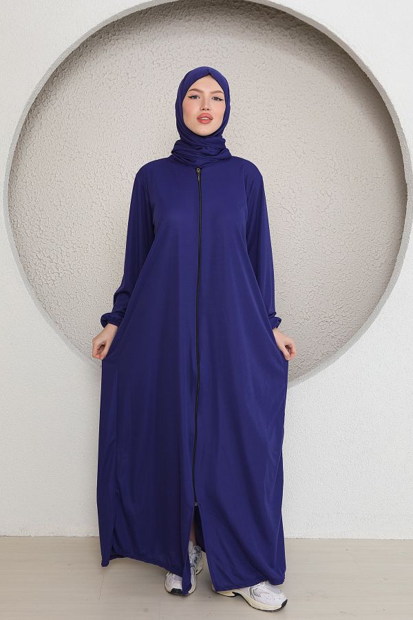 Kutay Collection-Women's Hijab Prayer Dress with Self-Wrap Length Zipper 1