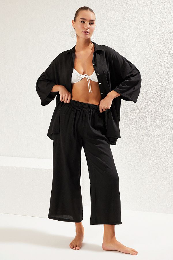 Trendyol Collection-Black*001 Plain Weave 99% Polyester,1% Elastane 1