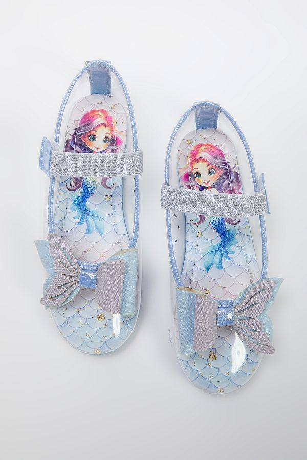 TRENDYOL SHOES-Niebieskie Przezroczyste Brokatowe Baleriny Dziewczynki Mary Jane TAKSS25BE00024 1