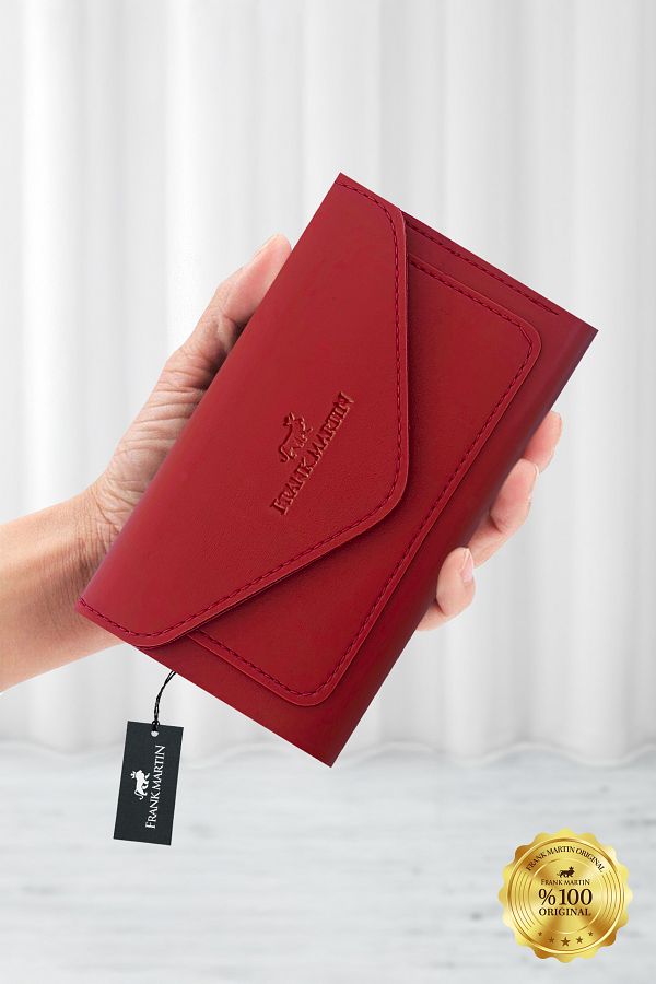 Frank Martin-Red Envelope Model Portfolio - Women's Wallet with Coin and Paper Compartments 1