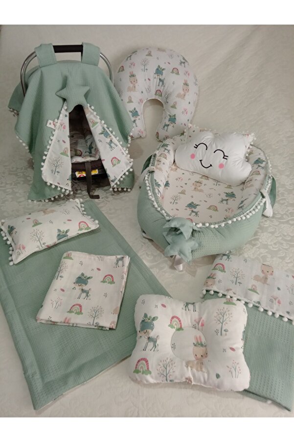 Wenaris Ceylanlı Babynest Seti (SET IÇERİĞİ AÇIKLAMADA MEVCUT) (BULUT YASTIK DAHİL DEĞİLDİR)