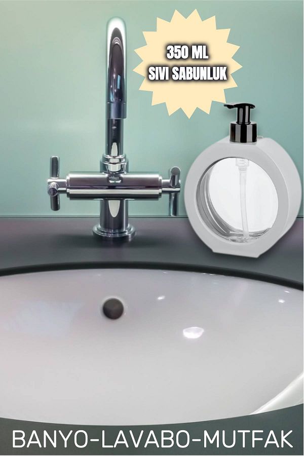 MEDUSHOP-Dozator de săpun lichid oval pentru baie/bucătărie de 350 ml |   Baie/Bucătărie/Vasă/Lavoar/Dozator de detergent 1