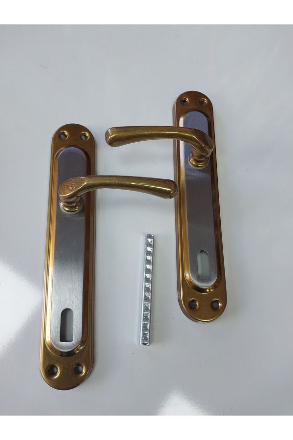 ÇELİKEL-Kumru Room Door Handle Yellow-satin (front-back Double Faced Set) 1