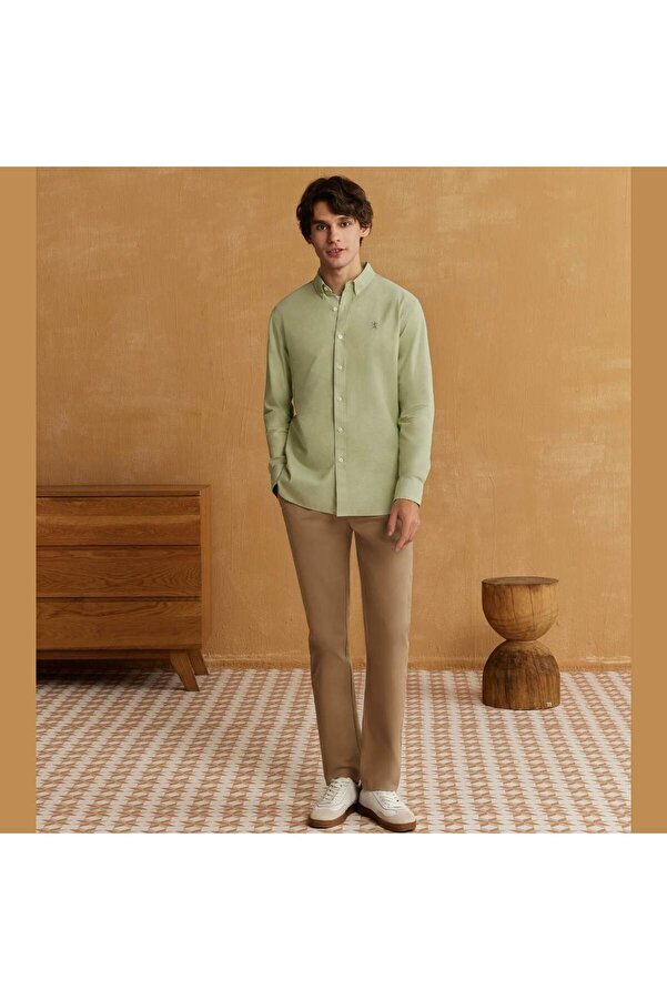 Giordano Men's Stretch Twill Khaki Pants- Trendyol