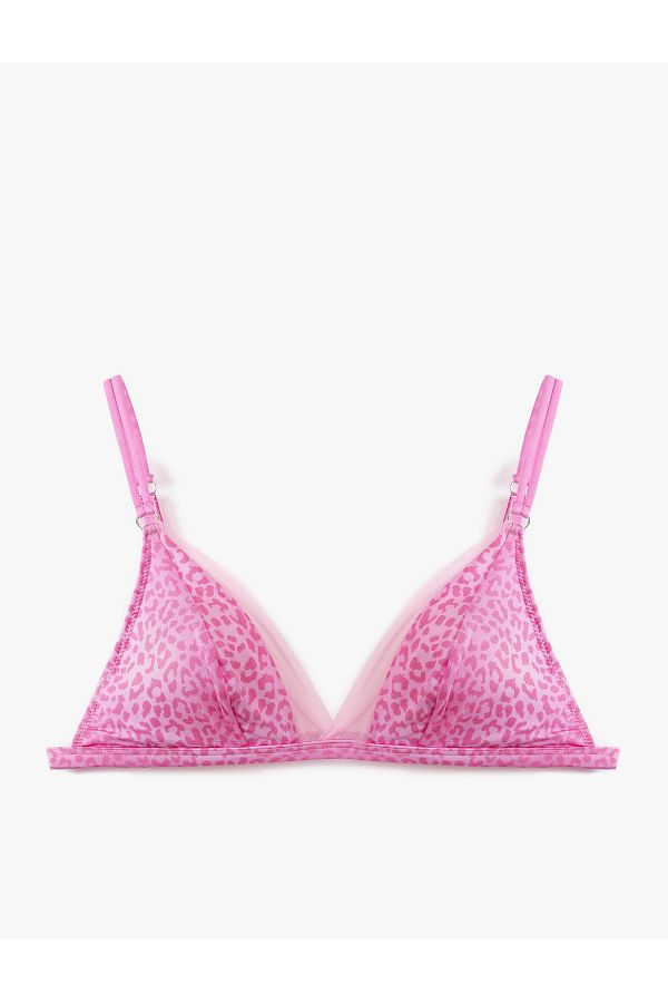 Koton-Tulle Detailed Leopard Patterned Bralet Bra 1
