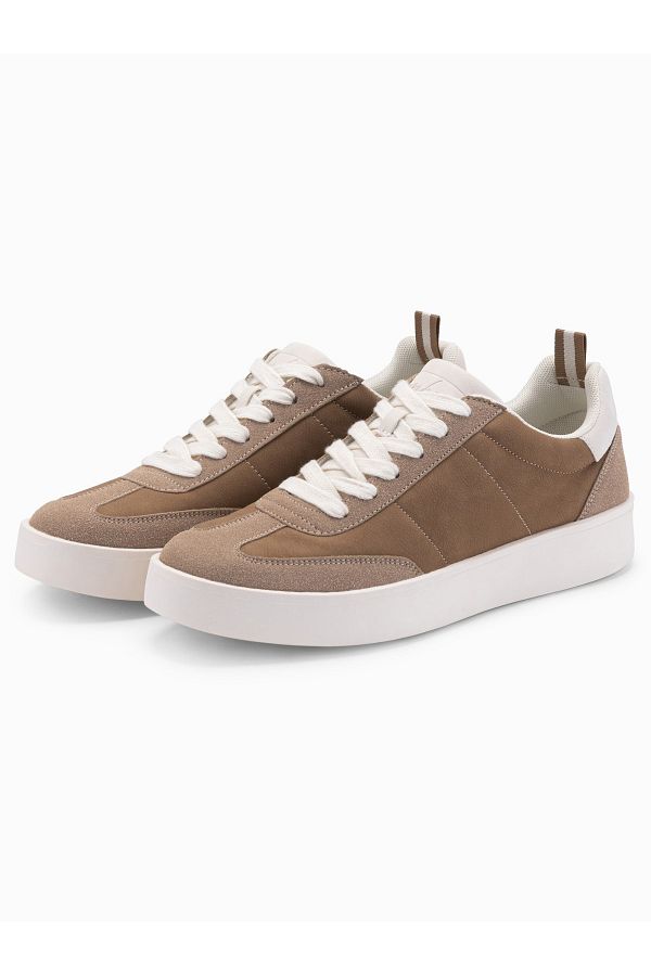 OMBRE-Old-School Herren Sneaker auf dicker Sohle - hellbraun V1 OM-FOSL-0170 43 1