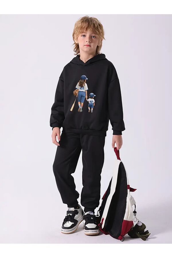 Guillermo-Christmas Mother and Son Children's Sportswear Set, Comfortable Sweatshirt and Pants, Alphabet Loose Fitting Xxs-7Xl 1