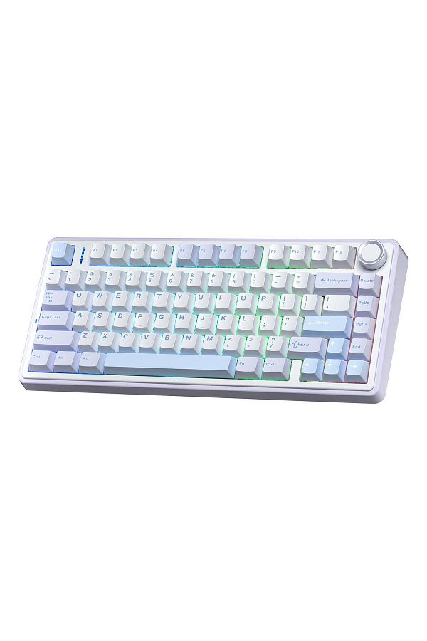 Aula-مفتاح F75 ميكانيكي باللون الرمادي RGB - لوحة مفاتيح ماكرو لاسلكية، لوحة مفاتيح مبادلة ساخنة، أزرق ثلجي 1