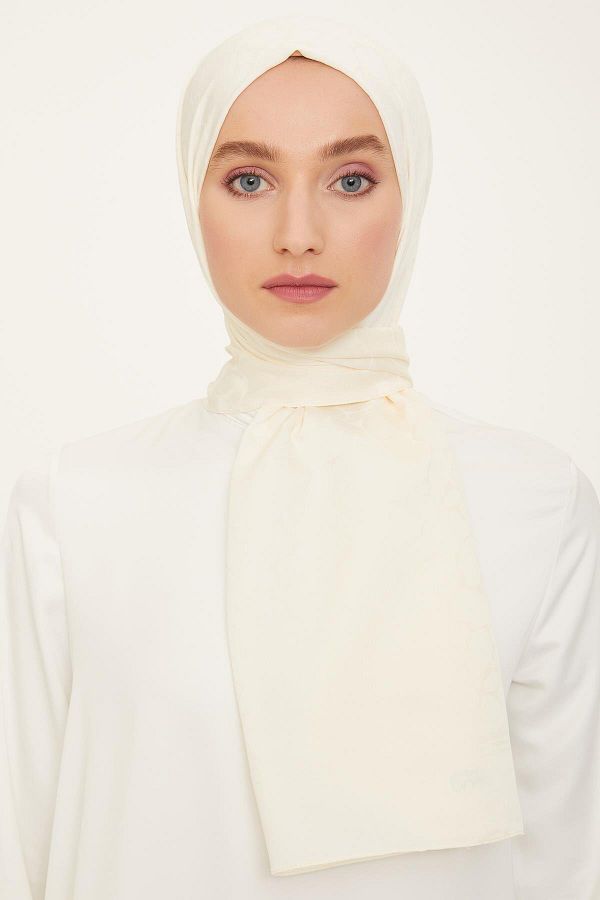 Armine-Şal din safir jacquard - AT1SFR - 21 - Crem 1