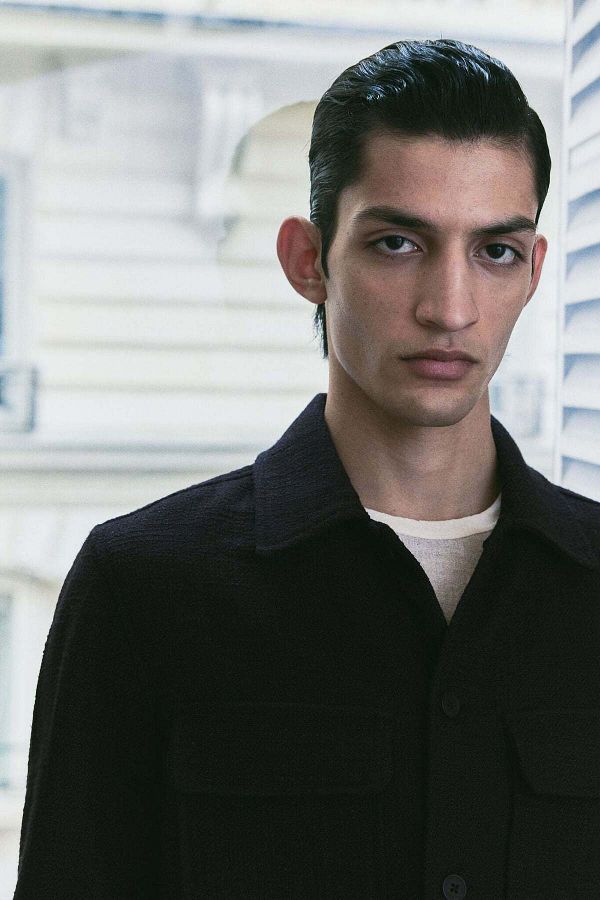 H&M-Regular Fit Textured-weave overshirt 1