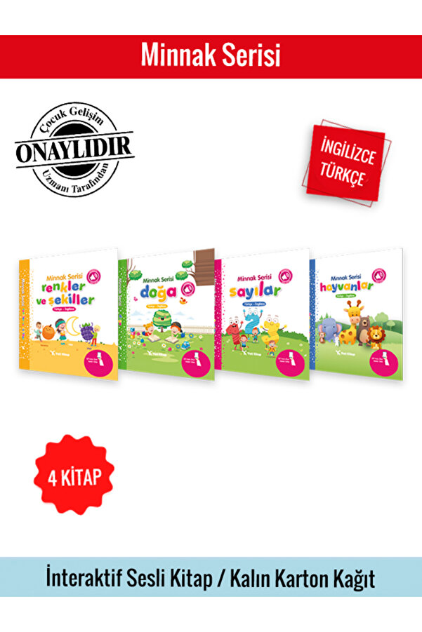 yeti kitap 0-3 Yaş Bebek Kitapları Seti Minnak Serisi 4 Kitap