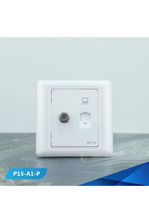 Btm-Computer socket and TV socket, pearlescent colour 1