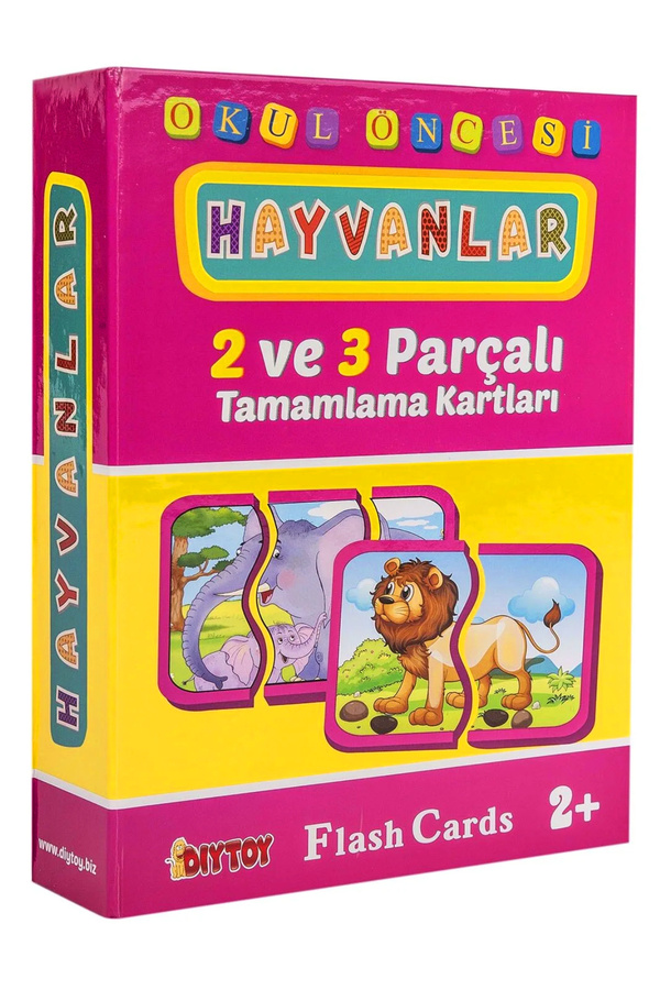 a v d a Diytoy Hayvanlar Flash Cards Tamamlama Bebeğimin Zeka Kartları Bebek Puzzle
