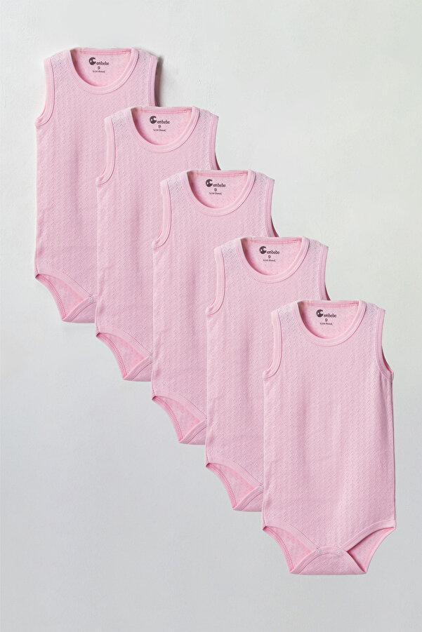 CemBebe 5'li Askılı Büyük Beden Alttan Çıtçıtlı Çocuk Atlet Body Yazlık Jakarlı Kumaş Özel Çocuklara Uyumlu