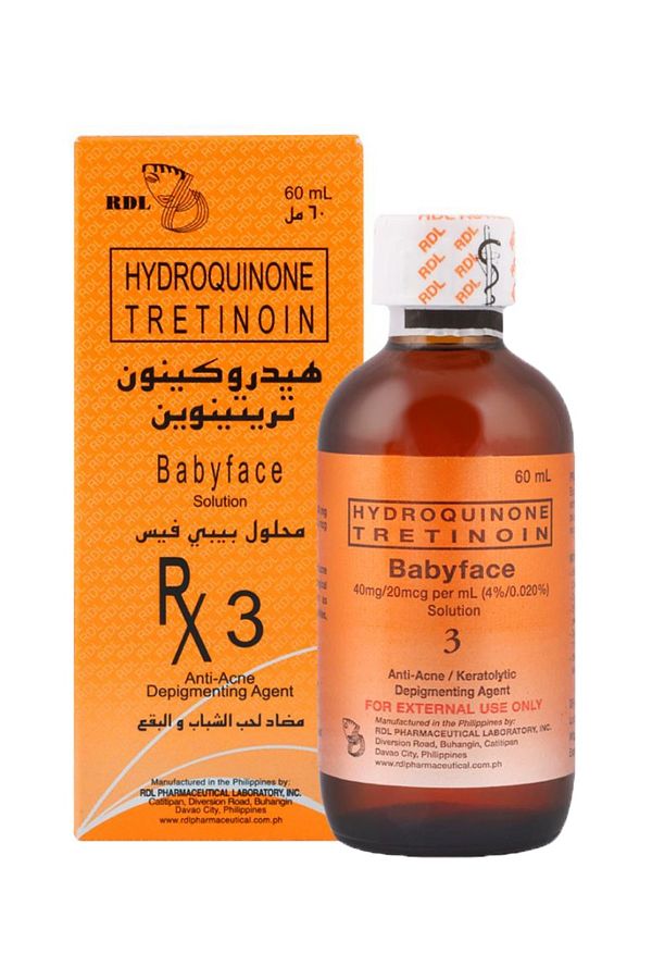 RDL-Babyface Hydroquinone Tretinoin Solution Anti-Acne Depigmenting Agent RX3 - 60 ml 1