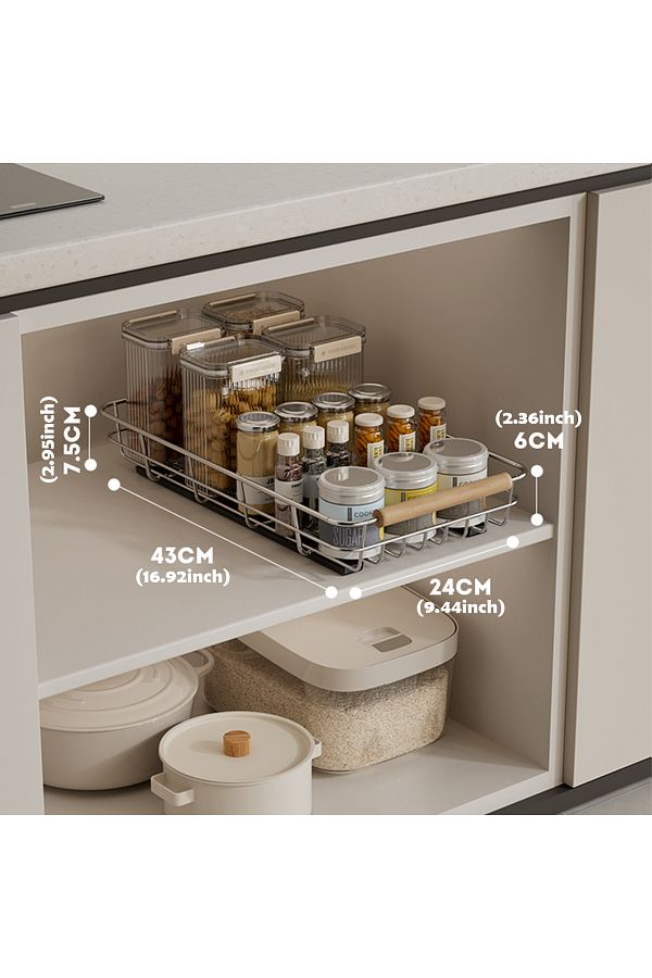 Choice-WMMO Pull-Out Cabinet Organizer Kitchen Seasoning Jar Dish Bowl Storage Rack Multipurpose Storage... 1