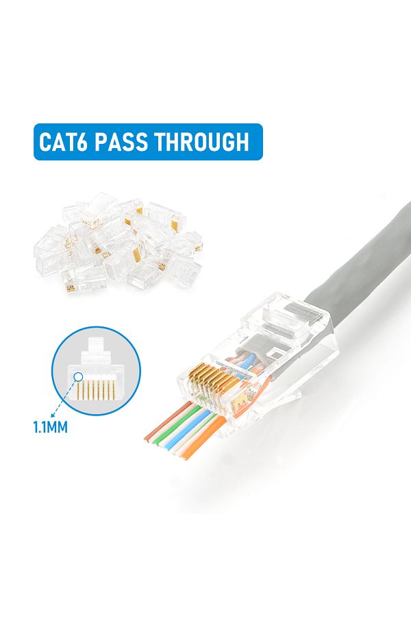 seven floor-100 قطعة CAT6 OD 1.1 20 قطعة/50 قطعة موصلات RJ45 cat5 cate5 cat6 موصلات ... 1