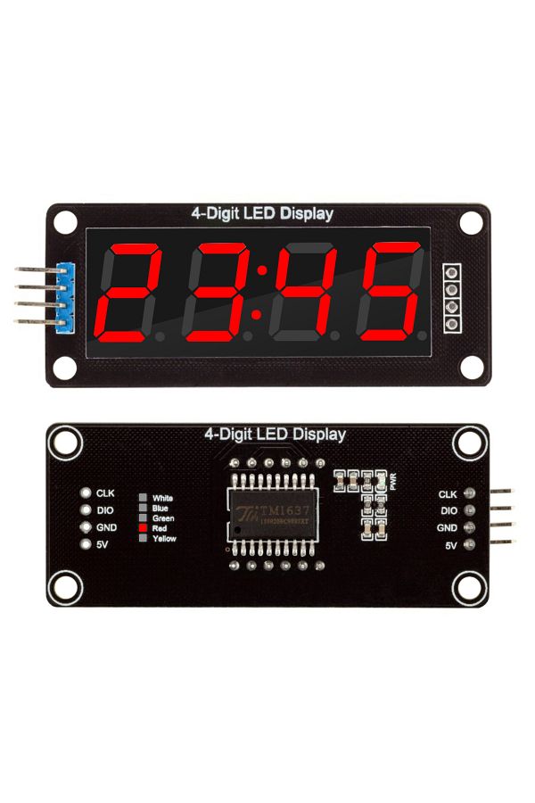 Choice-Red Tm1637 Led Display Module For Arduino 4 Digit 7 Segment 0.56 Inch Time Clock Indicator Tube Modu 1