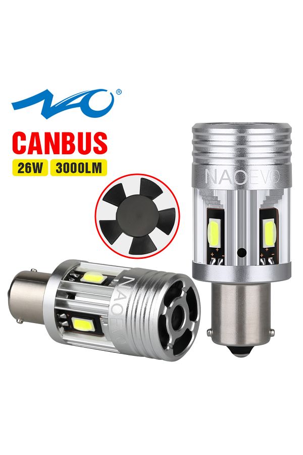 Choice-White P21w Ba15s Nao P21w Led Canbus Py21w No Error 26w Ba15s 1156 3000lm Bau15s No Hyper Flash 12v 1