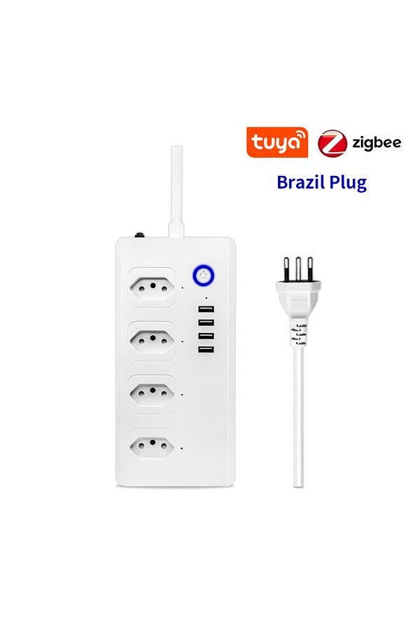 Choice-Zigbee Version Tuya Wifi/zigbee Smart Power Strip 4 Outlets Plug 4 Usb Brazil Plugs 1.5m Extension C 1