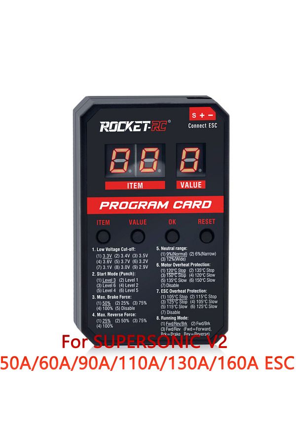 SURPASS HOBBY-V2 Led Program Card Rocket-rc Supersonic V2 Led Program Card Rc Car For 50a/60a/90a/110a/130a/160a B 1
