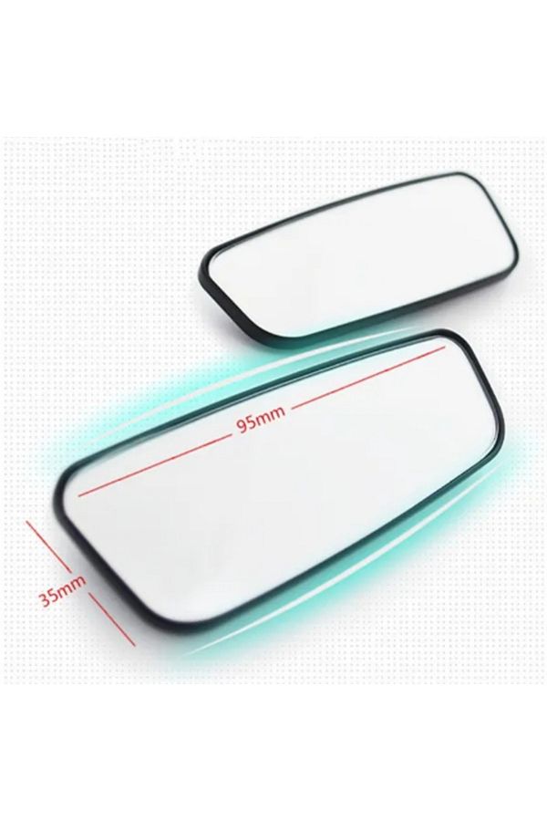 Choice-Black 2pcs/set Car Rearview Mirror Car Reversing Auxiliary Mirror Rectangular Curved Blind Spot Mirr 1