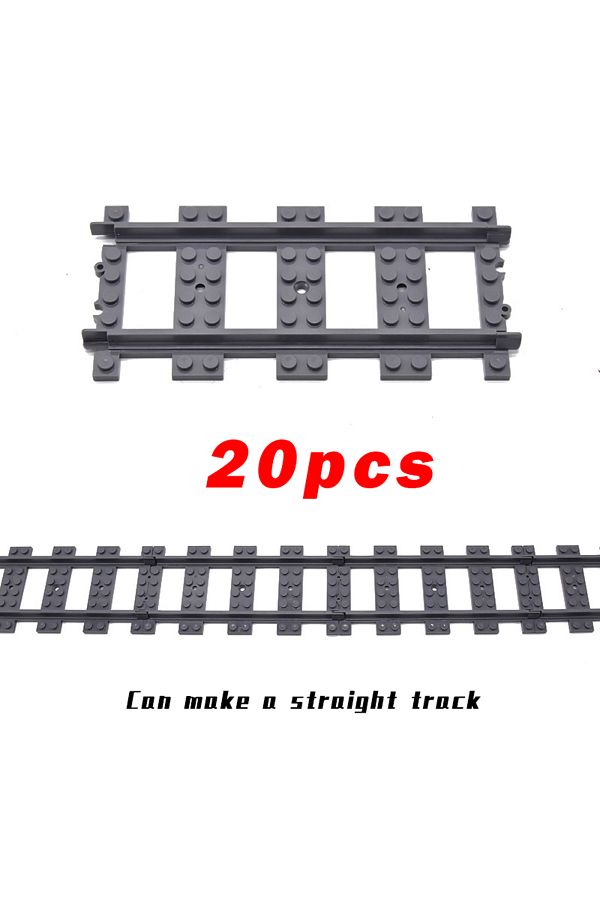 Choice-Straight Rails 20pcs City Trains Straight R40 Curve Buffer Stop Tracks Compatible With 53834 Rails S 1