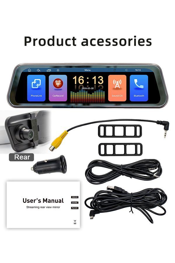Choice-B5319r Bqcc B5319r 9.36" 2.5d Rearview Mirror Touch Screen Wireless Android Auto/carplay Mirrorlink 1