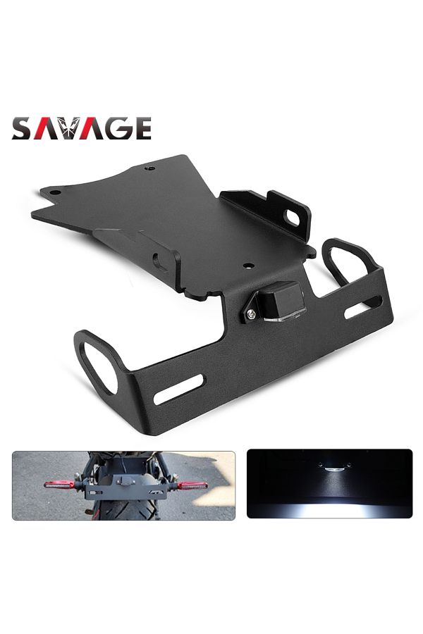 SAVAGE-For YAMAHA FZ6 License Plate Holder LED Light FZ6N FZ6S 2004-2010 FZ6 N/S Motorcycle Accessories ... 1